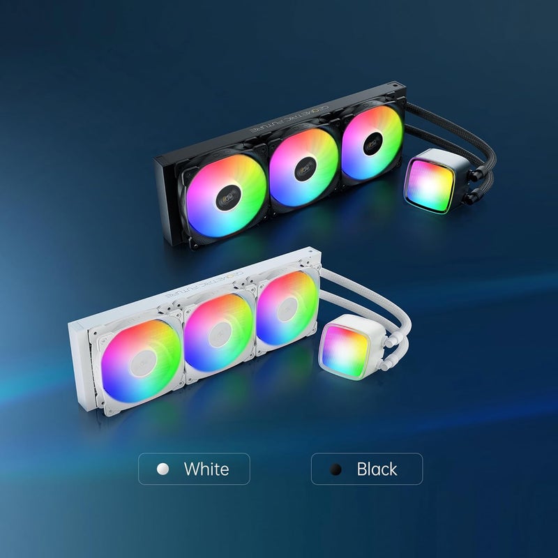 Geometricfuture Eskimo Pro - 360mm AIO CPU Liquid Water Cooler- RGB PWM Squama 2501B Fan x 3- Fit Intel® LGA 1700, AMD®AM5 - Black- (GEO-EP-36B) - Image 4